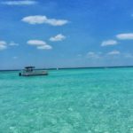 Boating through the emerald waters of Crab Island
