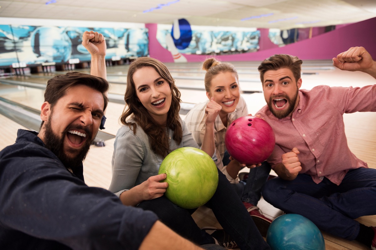 bowling with friends in Destin, Florida