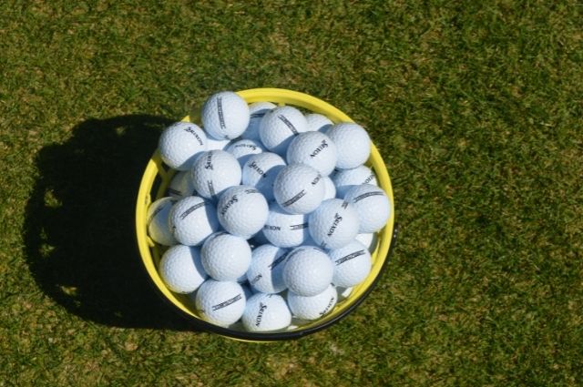 bucket of golf balls at Golf Garden of Destin