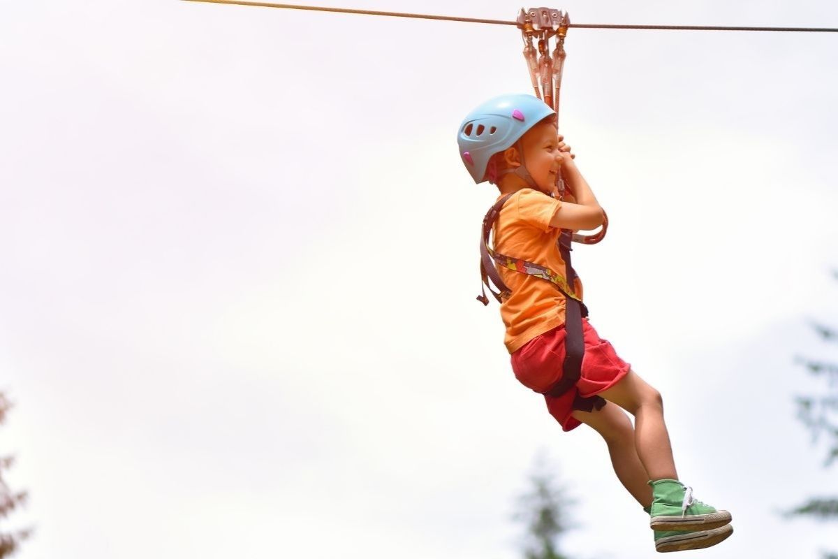 ziplining at Baytowne Adventure Zone